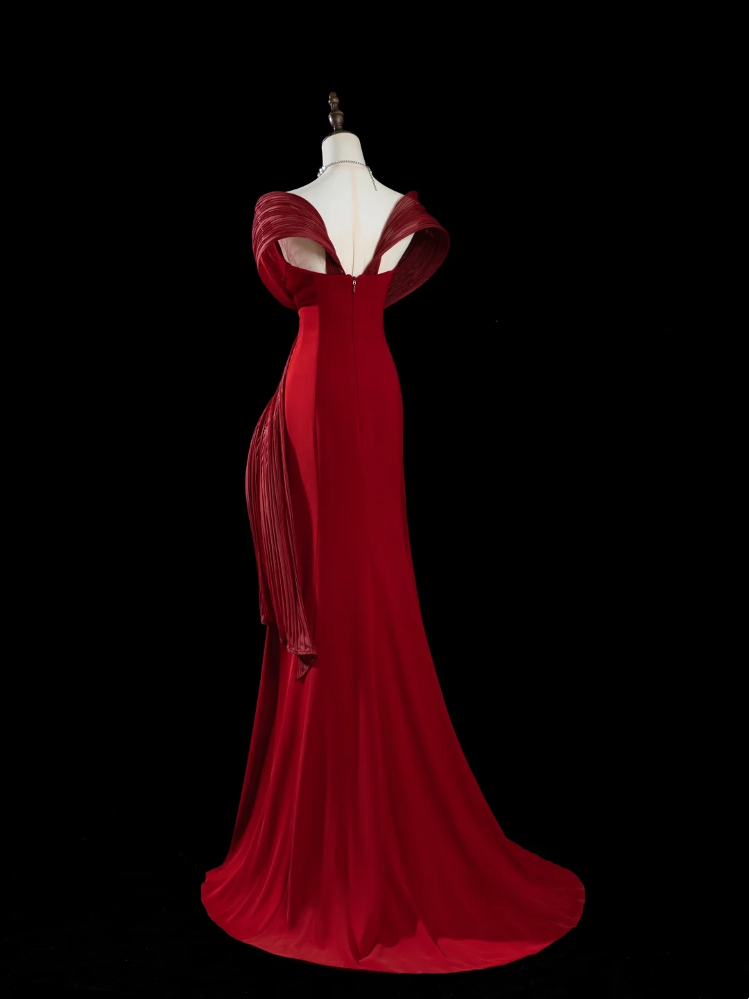 Retro Mermaid Off The Shoulder Burgundy Satin Long Prom Dresses Impress 18th Birthday Outfits Prom Gown RB1868