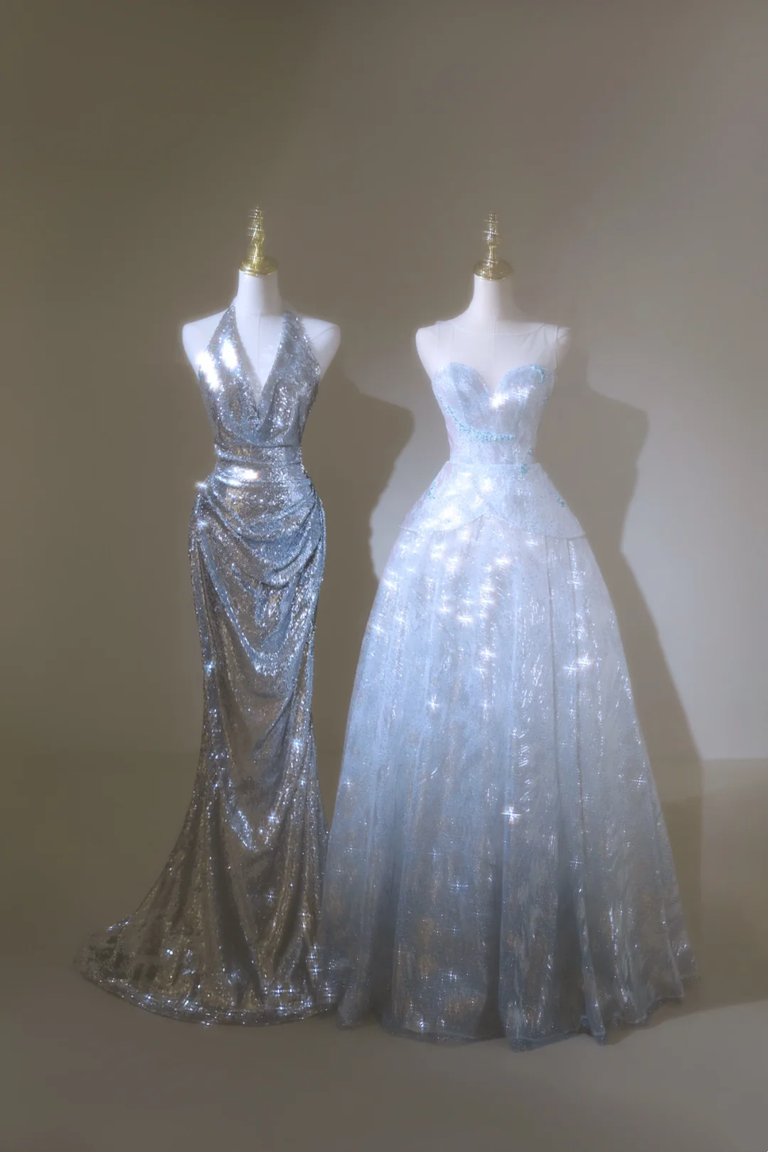 Retro Ball Gown Sweetheart Sequin Light Sky Blue Long Prom Dresses Impress 20th Birthday Outfits Prom Gown RB1892