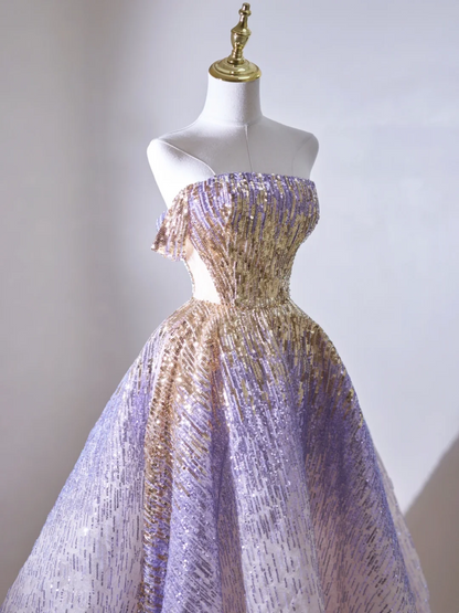 Retro Ball Gown Off The Shoulder Lilac Sequin Long Prom Dresses Impress 18th Birthday Outfits Prom Gown RB1899