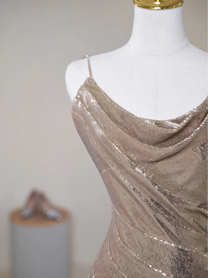 Sparkle Mermaid Asymmetrical Straps Champagne Sequin Long Prom Dresses Impress 19th Birthday Outfits Prom Gown RB1901