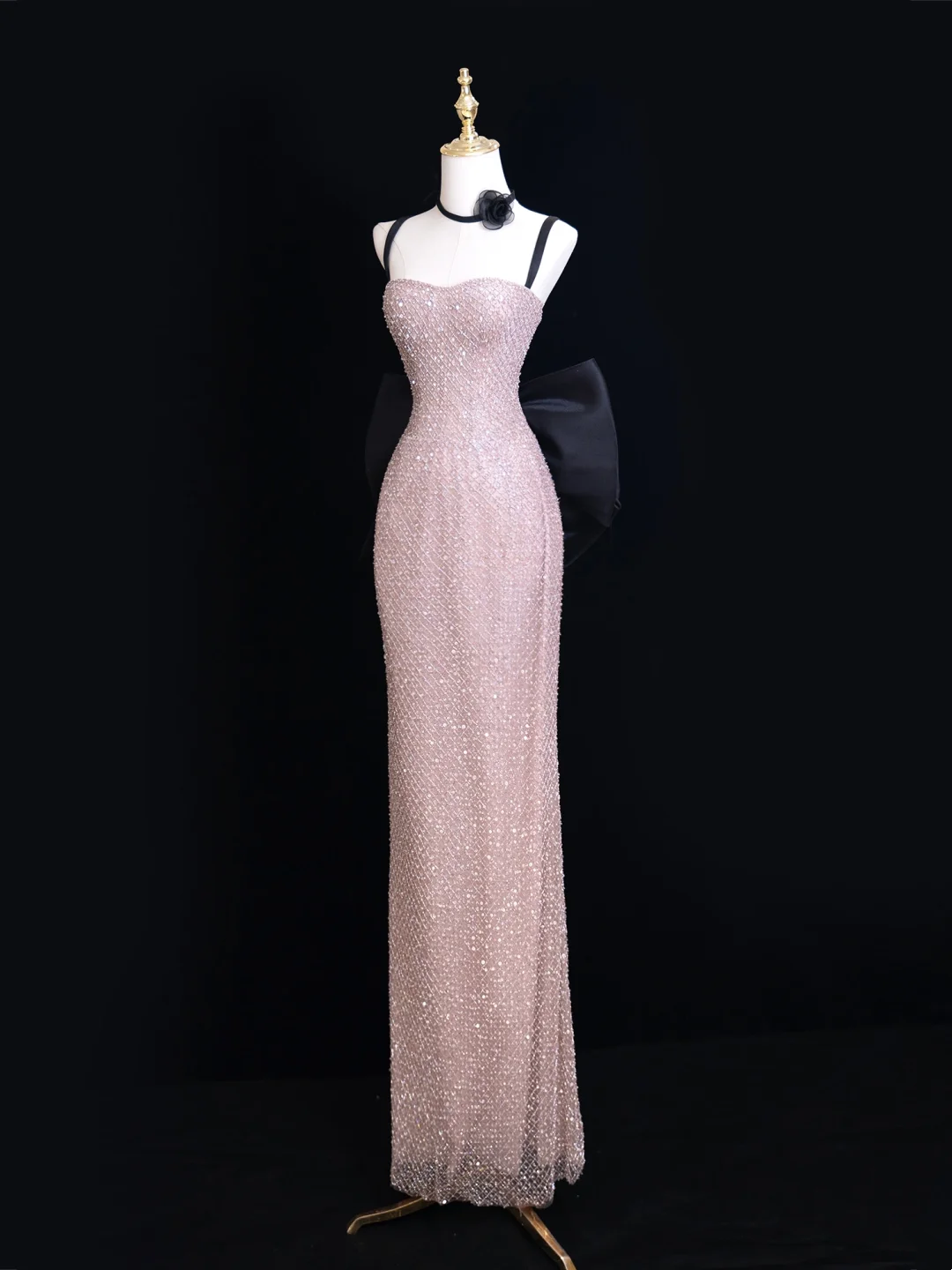 Modest Mermaid Spaghetti Straps Pink Sequin Long Prom Dresses Impress 19th Birthday Outfits Prom Gown RB1914