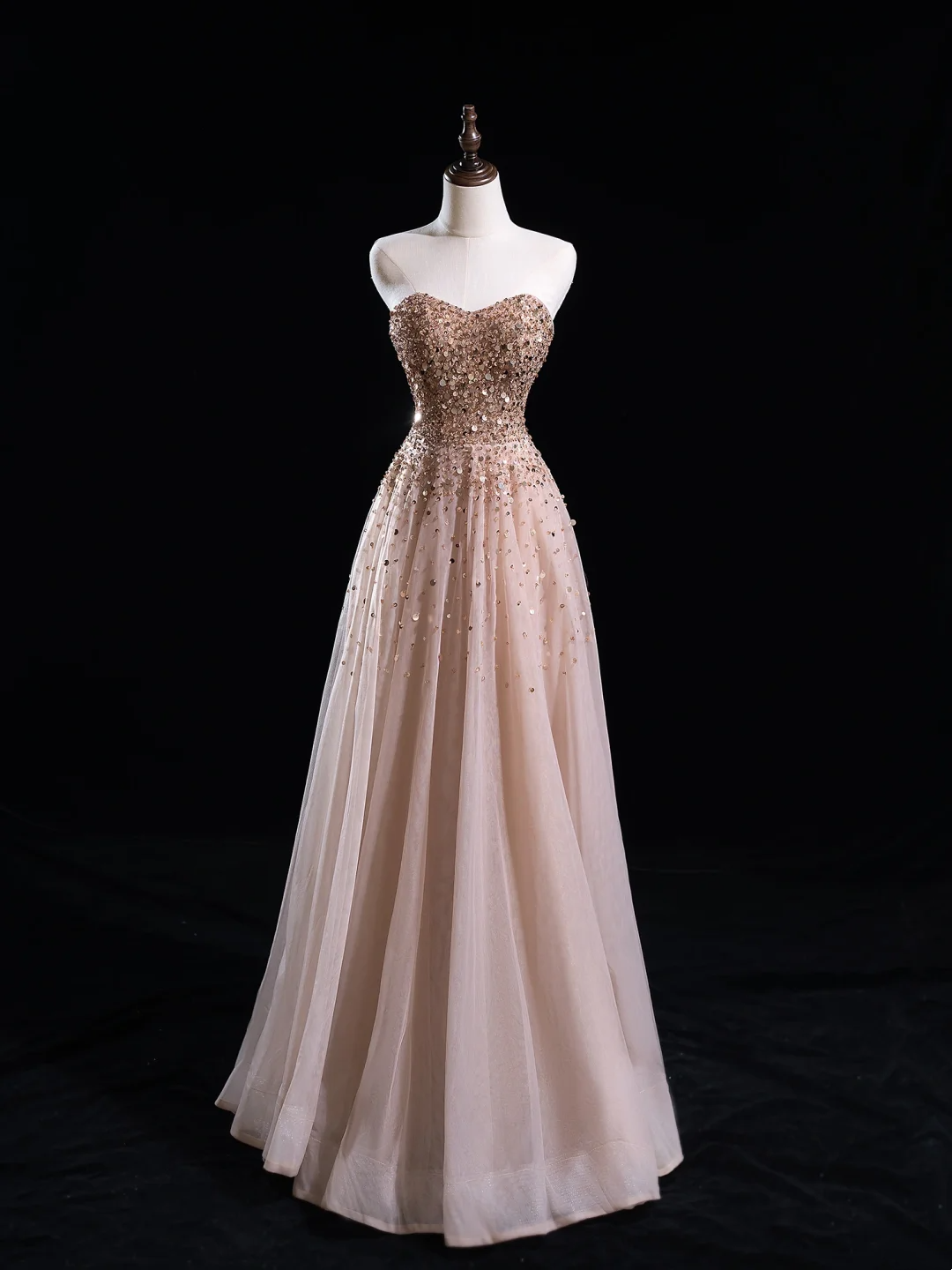 Vintage Ball Gown Sweetheart Pink Tulle Long Prom Dresses Impress Sweet 16 Birthday Outfits Prom Gown RB1918