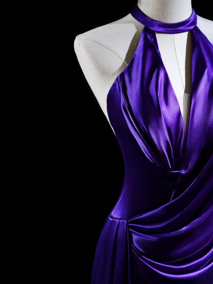Modest Mermaid Scoop Neck Grape Silk Satin Long Prom Dresses Impress 19th Birthday Outfits Prom Gown RB1920