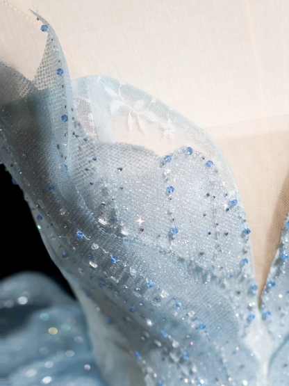 Pretty Ball Gown Sweetheart Light Sky Blue Tulle Senior Aesthetic Prom Dresses Prom Gowns Formal Outfits Graduation Dress RB1922