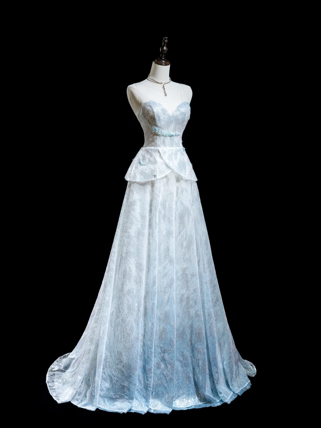 Pretty Ball Gown Sweetheart Light Sky Blue Sequin Senior Aesthetic Prom Dresses Prom Gowns Formal Outfits Graduation Dress RB1923