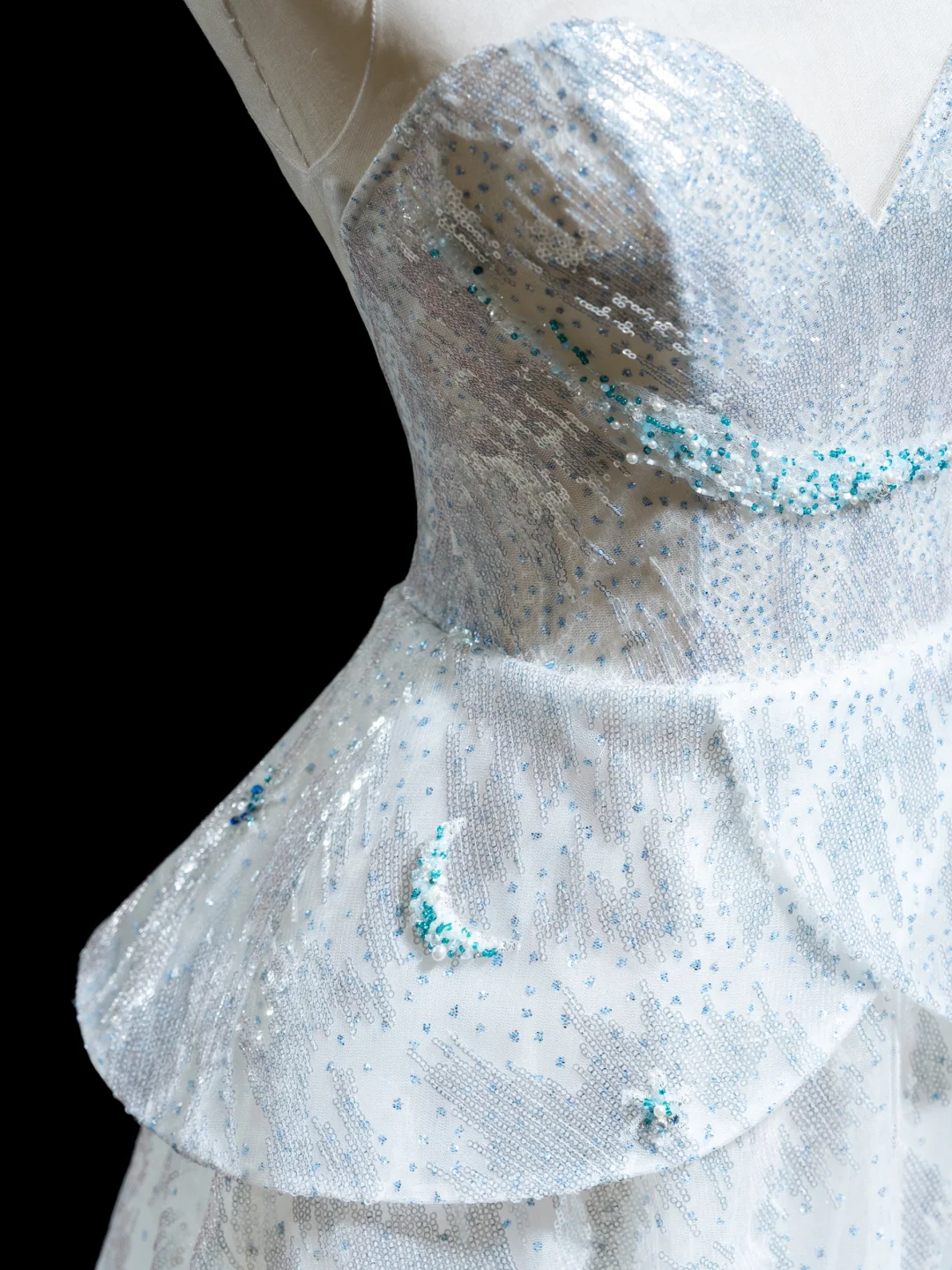 Pretty Ball Gown Sweetheart Light Sky Blue Sequin Senior Aesthetic Prom Dresses Prom Gowns Formal Outfits Graduation Dress RB1923