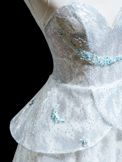 Pretty Ball Gown Sweetheart Light Sky Blue Sequin Senior Aesthetic Prom Dresses Prom Gowns Formal Outfits Graduation Dress RB1923