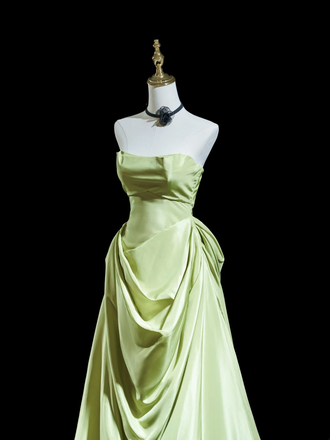 Simple Sheath Strapless Mint Green Satin Pleated Long Prom Dresses Formal Dress 18th Birthday Outfits Prom Gown RB1925