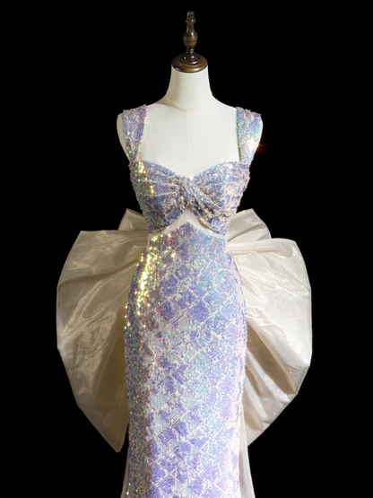 Modest Mermaid Sweetheart Sequin Lilac Long Prom Dresses Formal Dress 20th Birthday Outfits Prom Gown RB1935