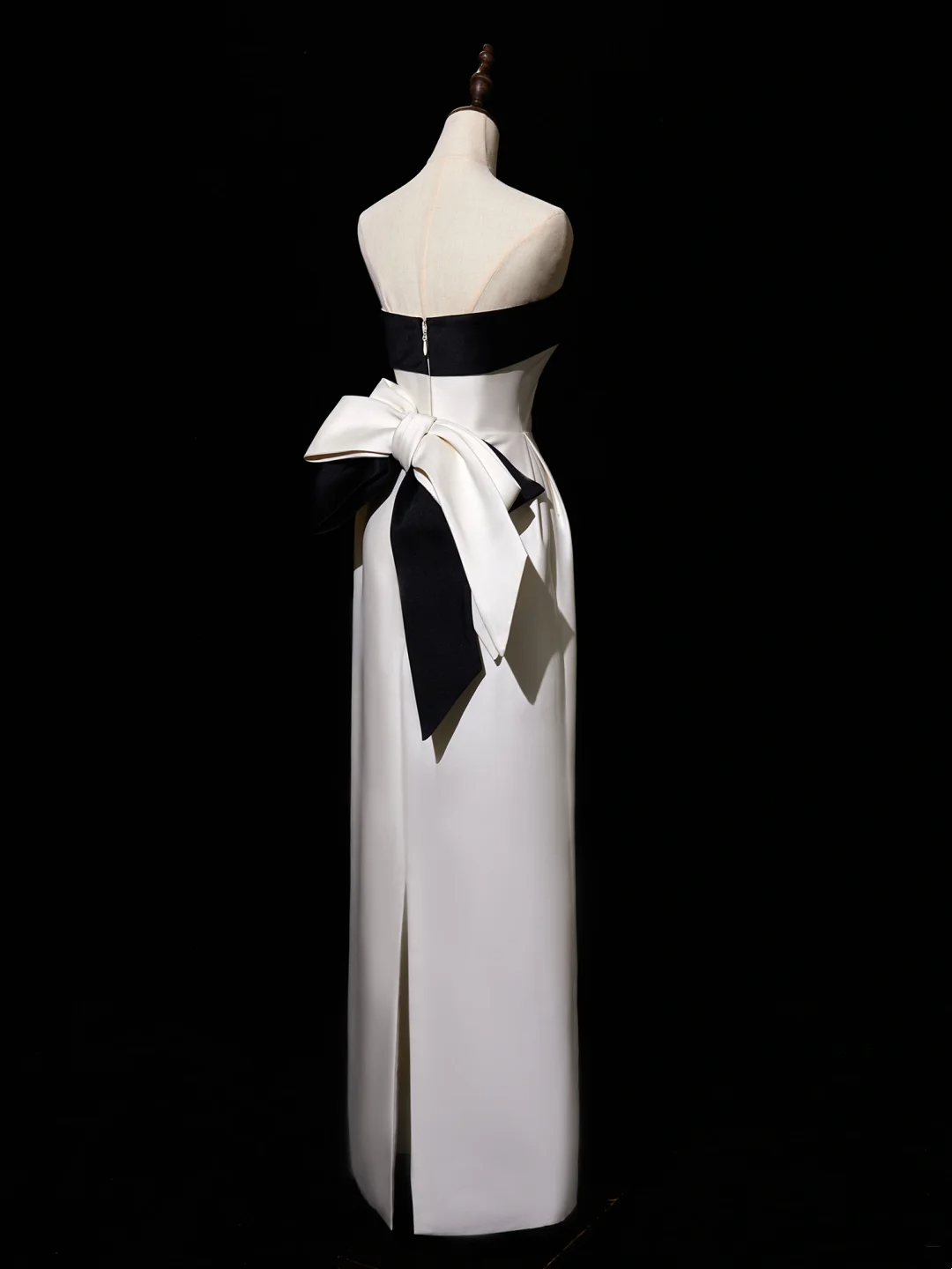 Pretty Sheath Strapless White Satin Prom Dresses Formal Dress 18th Birthday Outfits Prom Gown RB1938