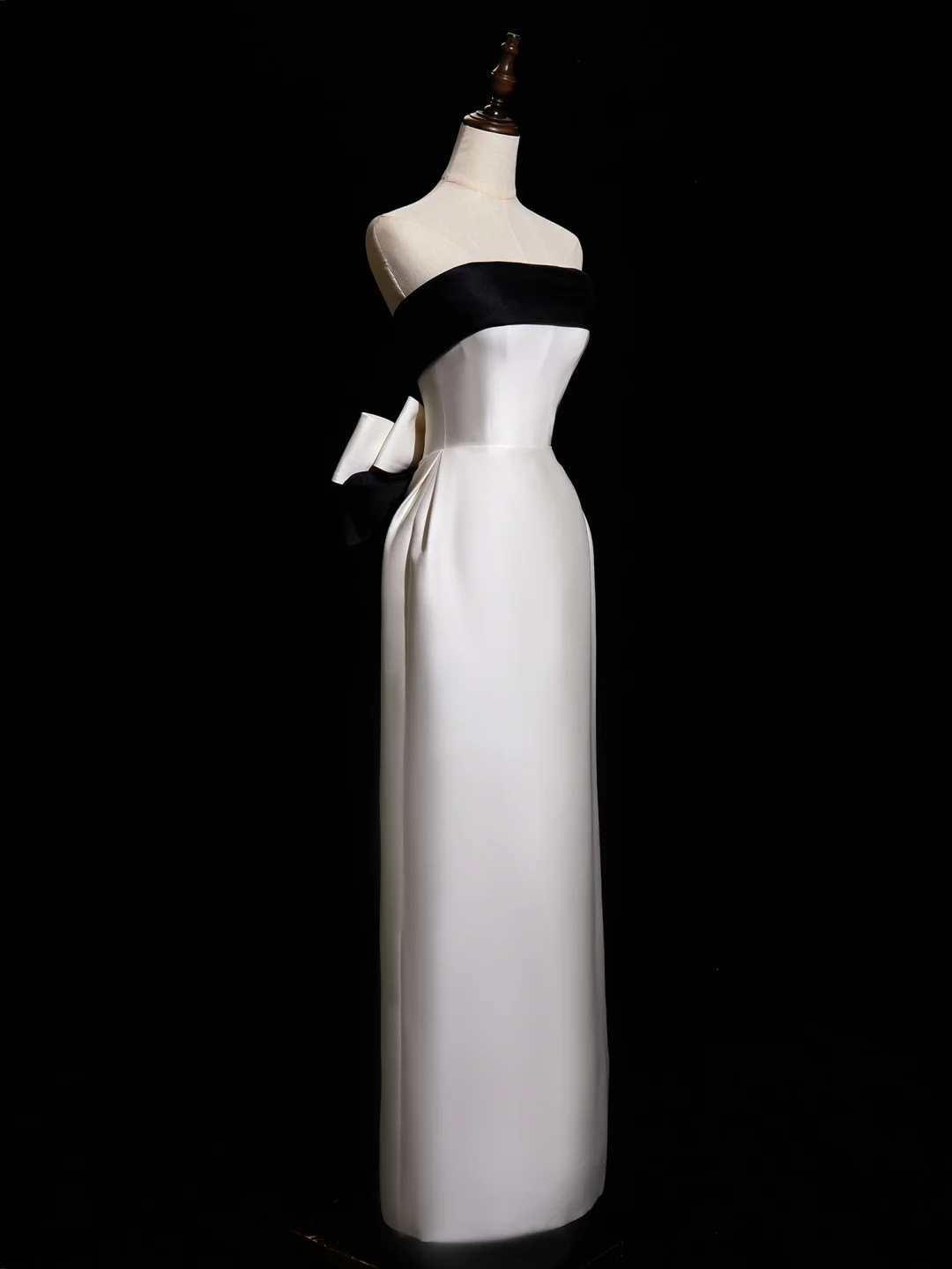 Pretty Sheath Strapless White Satin Prom Dresses Formal Dress 18th Birthday Outfits Prom Gown RB1938