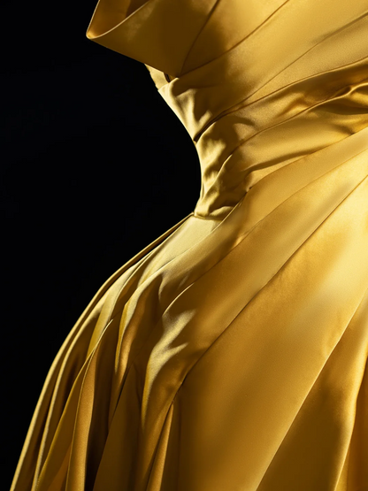 Chic Ball Gown Sweetheart Gold Satin Ruffles Senior Aesthetic Prom Dresses Prom Gowns Formal Outfits Graduation Dress RB1939