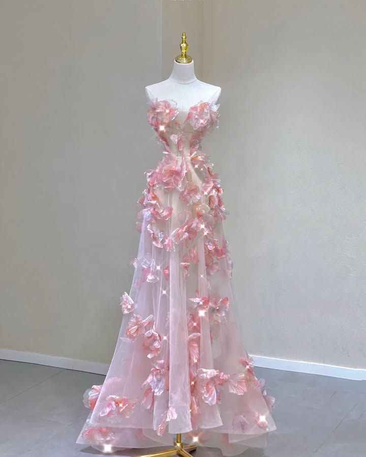 Fancy A Line Sweetheart Tulle Lace Pink Prom Dresses For Teens Formal Dress Party Outfits Prom Gown RB1978