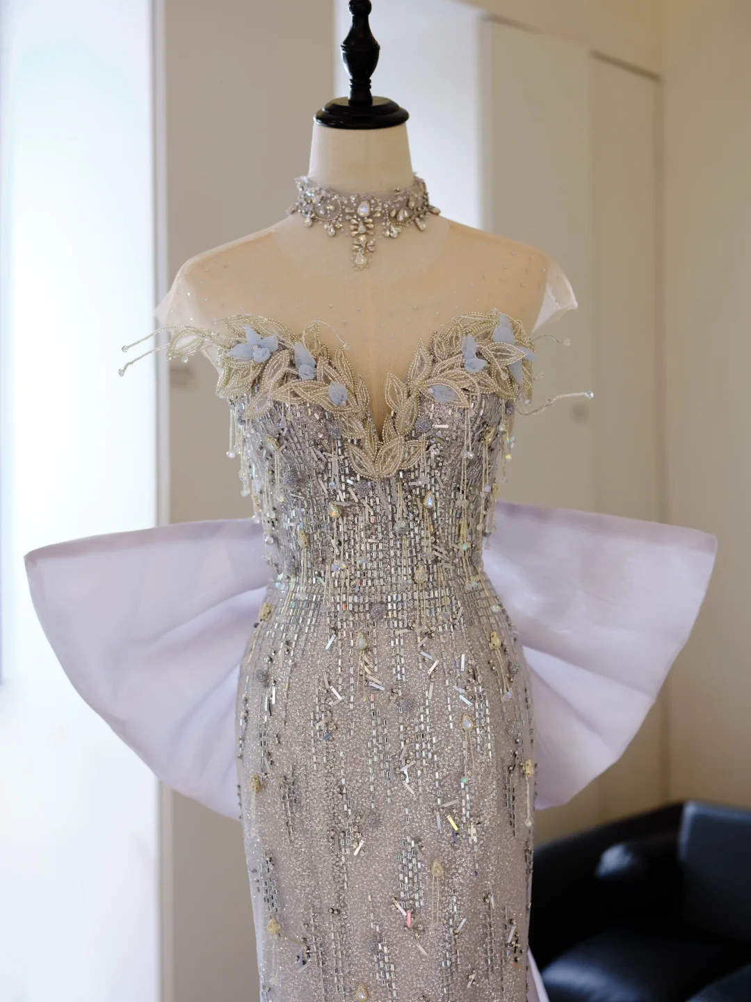 Unique Mermaid Sweetheart Lilac Sequin With Bow Long Prom Dresses For Teens Formal Dress Party Outfits Prom Gown RB2020