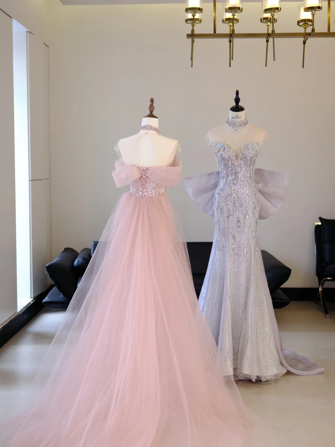 Unique Mermaid Off The Shoulder Pink With Silver Beads Prom Dresses Inspiration Long Party Dress Birthday Outfits Graduation Dress RB2038