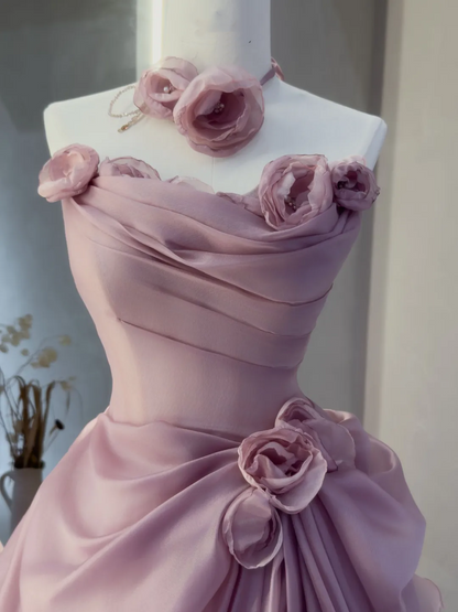Charming Ball Gown Strapless Pink Prom Dresses Inspiration For Teens Formal Dress Party Outfits Prom Gown Ideas RB2048
