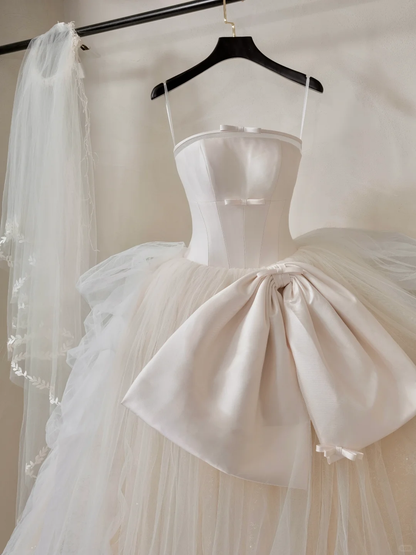 Ethereal Ball Gown Strapless Sleeveless Tulle Fitted Corset Long Wedding Dress Bride Gowns Lace Wedding Dresses RB2051