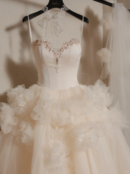 Ethereal Ball Gown Sweetheart Fitted Corset Sleeveless Tulle Wedding Dress Bride Gowns Wedding Dresses RB2060