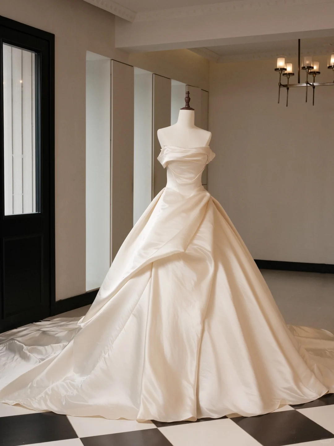 Fancy Ball Gown Strapless Fitted Corset Ruffles Satin Wedding Dress Bride Gowns Wedding Dresses RB2061