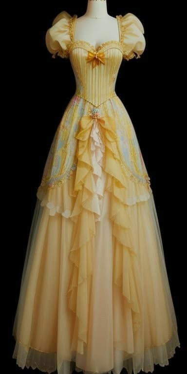 Chic A Line Sweetheart With Puffy Sleeves Yellow Long Prom Dresses Inspiration Formal Gown RB2081