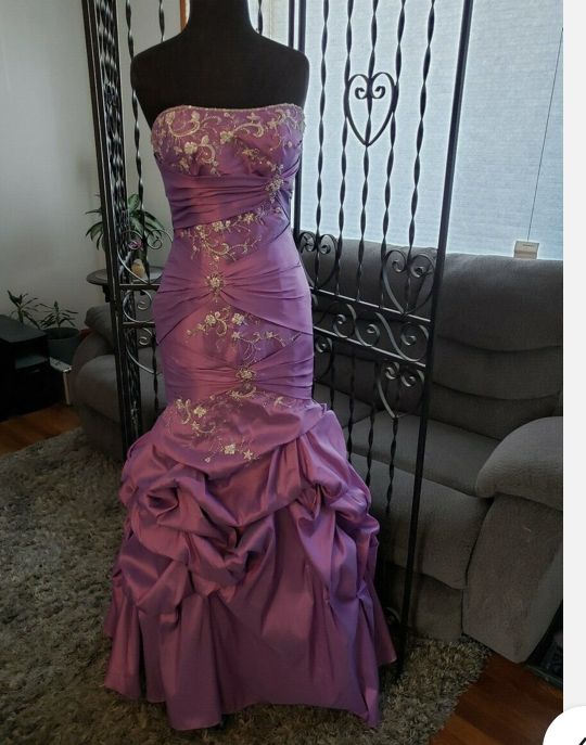 Vintage Mermaid Strapless Sleeveless Grape Taffeta 90s Classy Prom Dresses Inspiration Party Dress Princess Graduation Dress RB2142
