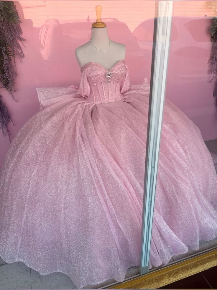 Charming Ball Gown Off The Shoulder Pink Sequin Long Quinceanera Dress Sweet 15 16 Dresses RB2162