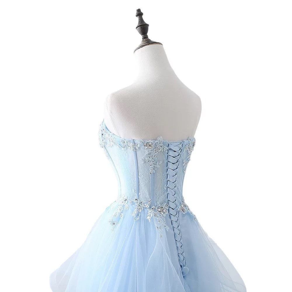 Classy Ball Gown Sweetheart Yellow Tulle Prom Dresses Inspo For Teens Formal Dress Party Outfits Prom Gowns RB2181