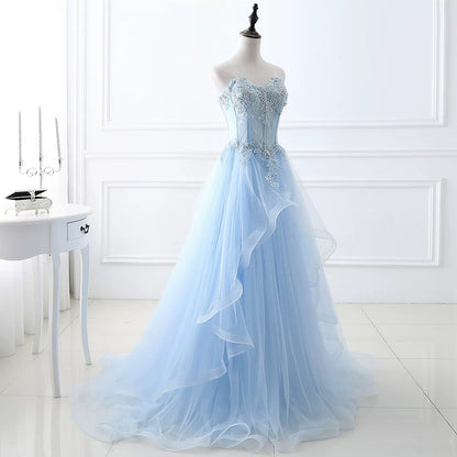 Classy Ball Gown Sweetheart Yellow Tulle Prom Dresses Inspo For Teens Formal Dress Party Outfits Prom Gowns RB2181