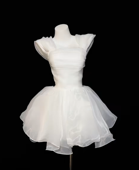 Glamorous Ball Gown Square Neck Outfit Ideas For Teens Girls Inspo Short White 16 Hoco Outfits Homecoming Dress RB3073