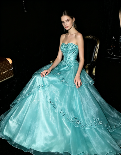 Elegant A line Sweetheart Blue With Beading Perfection-Formal Goals Nigh Evening Long Prom Dress Party Outfits RB6744