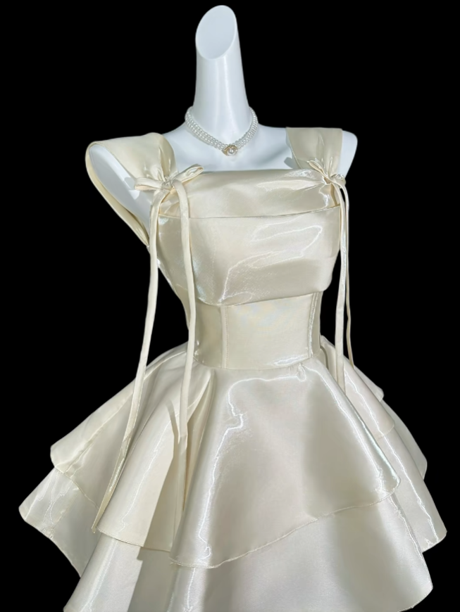 Unique Ball Gown Square Neck With Bow University Ideas Homecoming Dress Inspo Short Senior Party Cocktail Outfits RB7023