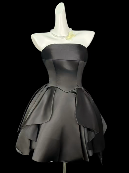 Cute Ball Gown Strapless Little Black Dress University Ideas Homecoming Outfits Inspo Senior Hoco Court Dresses RB7026