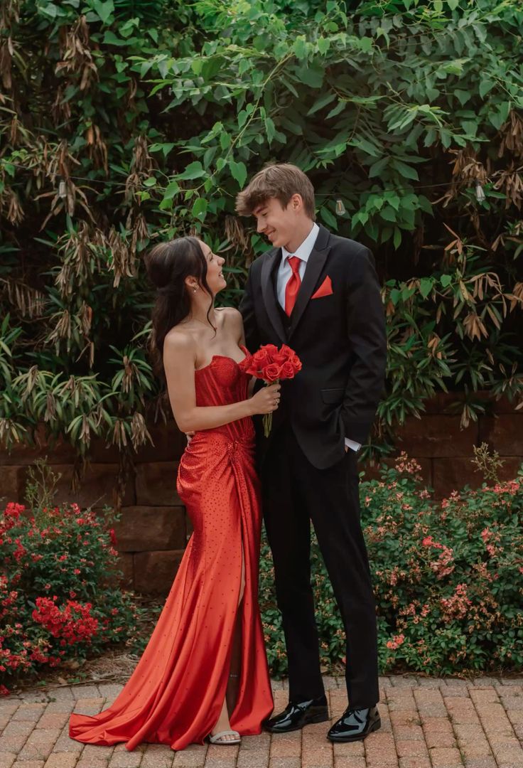 Elegant Mermaid Sweetheart Sleeveless Red Slit Floor Length Prom Dress Inspiration Ideas Prom Inspo Dresses Party Dress RB729