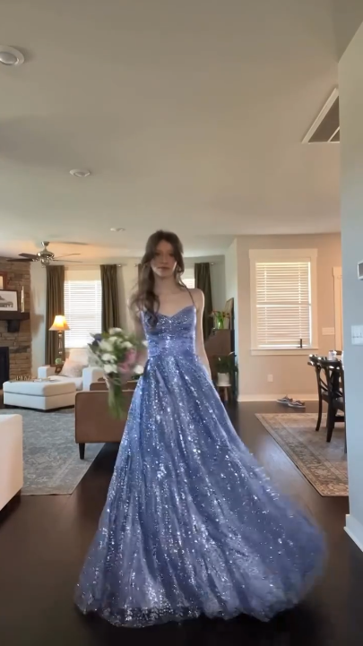 Cute A Line Halter Sequin Lavender Prom Dresses Party Dress Birthday Outfits Graduation Dress RB754