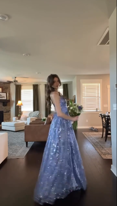 Cute A Line Halter Sequin Lavender Prom Dresses Party Dress Birthday Outfits Graduation Dress RB754