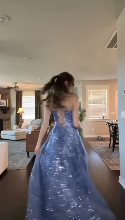 Cute A Line Halter Sequin Lavender Prom Dresses Party Dress Birthday Outfits Graduation Dress RB754