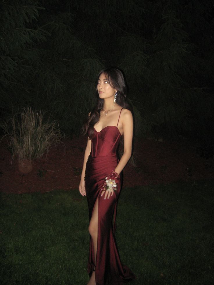 Trendy Mermaid Spaghetti Straps Satin Burgundy Prom Dresses Party Dress 17th Birthday Outfits Graduation Dress RB755