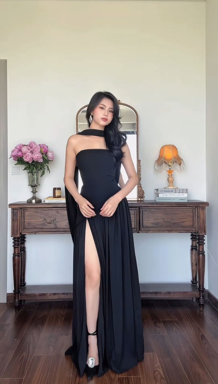 Elegant A line Strapless Black Senior Aesthetic Prom Dresses Prom Gowns Birthday Outfits Graduation Dress RB767