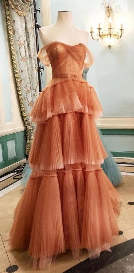 Cute Ball Gown Off The Shoulder Tulle Prom Dresses Party Dress 20th Birthday Outfits Graduation Dress RB835