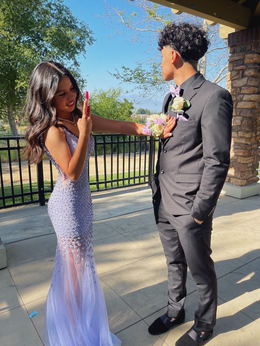 Sparkly Mermaid V Neck Lilac Tulle Sequins Prom Dresses Party Dress 20th Birthday Outfits Graduation Dress RB848