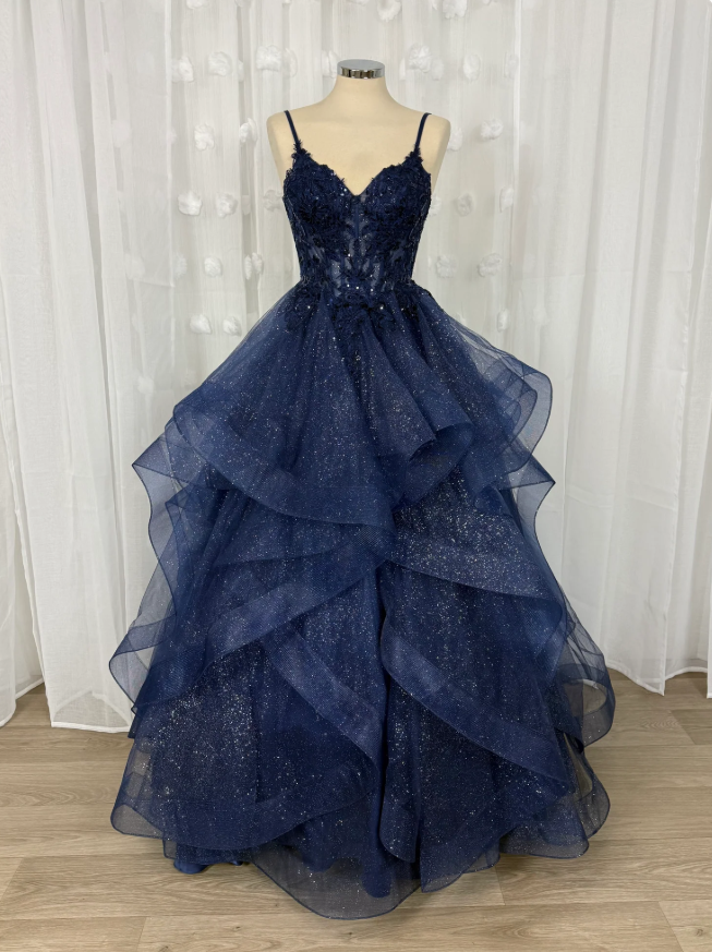 Classy Ball Gown Spaghetti Straps Dark Grape Tulle Lace Prom Dresses Party Dress 20th Birthday Outfits Graduation Dress RB868