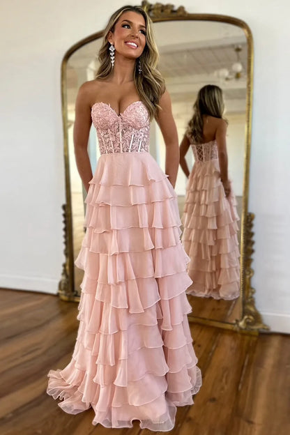 Classy Ball Gown Sweetheart Yellow Slit Chiffon Prom Dresses Party Dress 20th Birthday Outfits Graduation Dress RB883