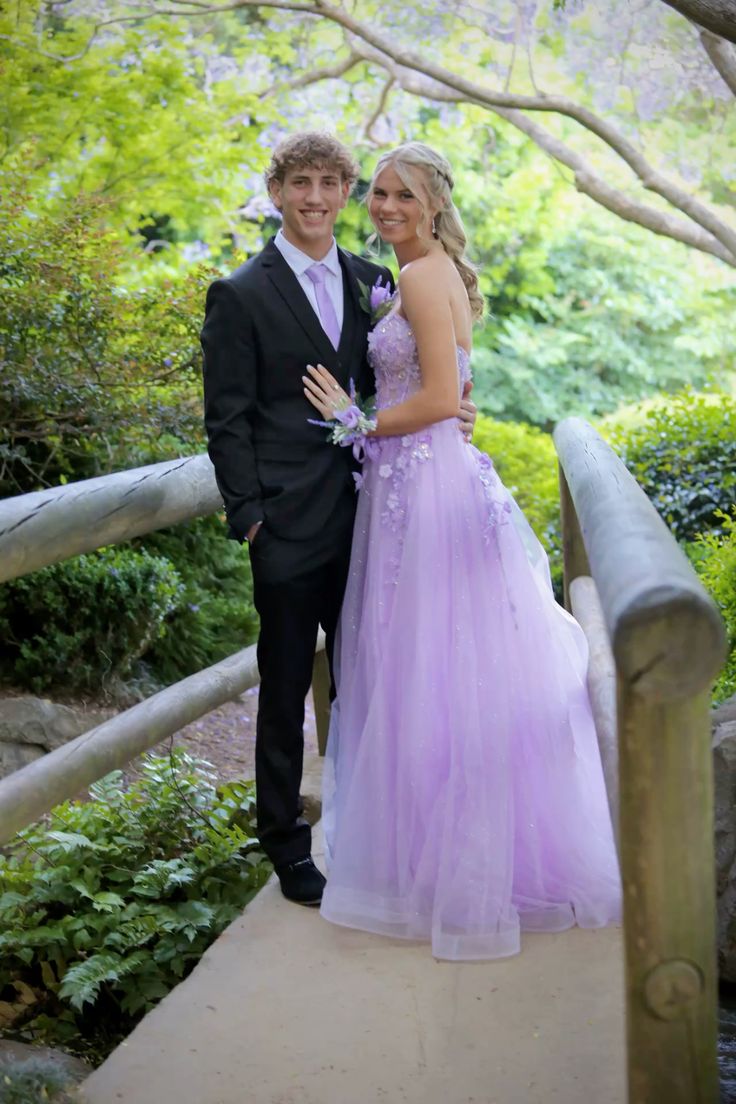 Classy Ball Gown Lilac Lace Tulle Prom Dresses Party Dress 20th Birthday Outfits Graduation Dress RB889