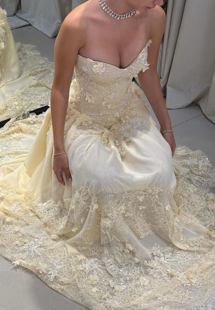 Modest A Line Sweetheart Yellow Chiffon Lace Prom Dresses Inspiration Prom Dress Senior Graduation Dress RB936