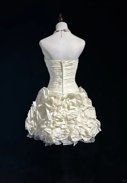 Chic White Sweetheart Bodycon Taffeta Short Birthday Dress Homecoming Dresses RF01029