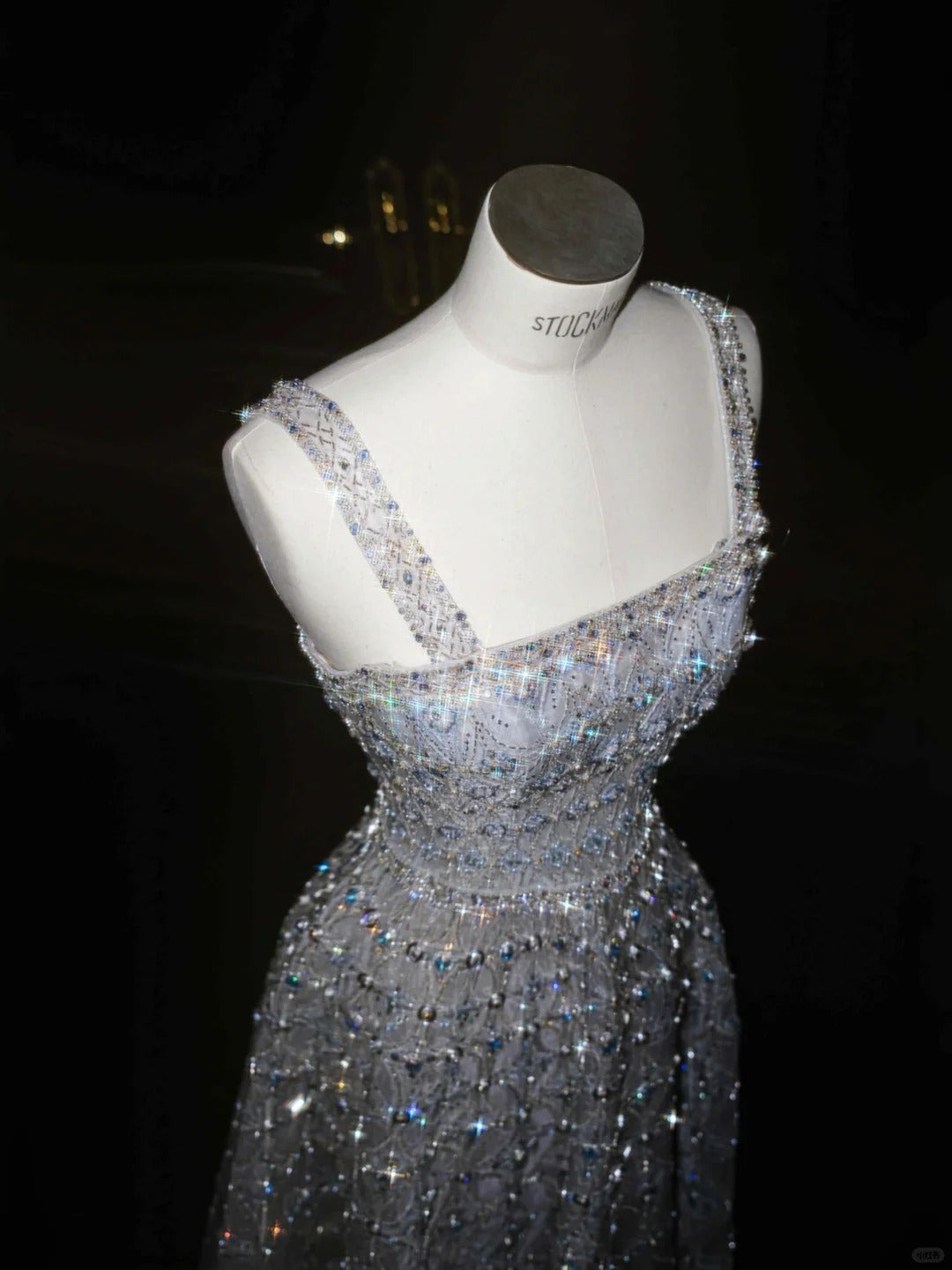 Princess Style A-Line Spaghetti Straps Tulle Rhinestone Long Prom Dresses Sweet 16 Dresses RF0495