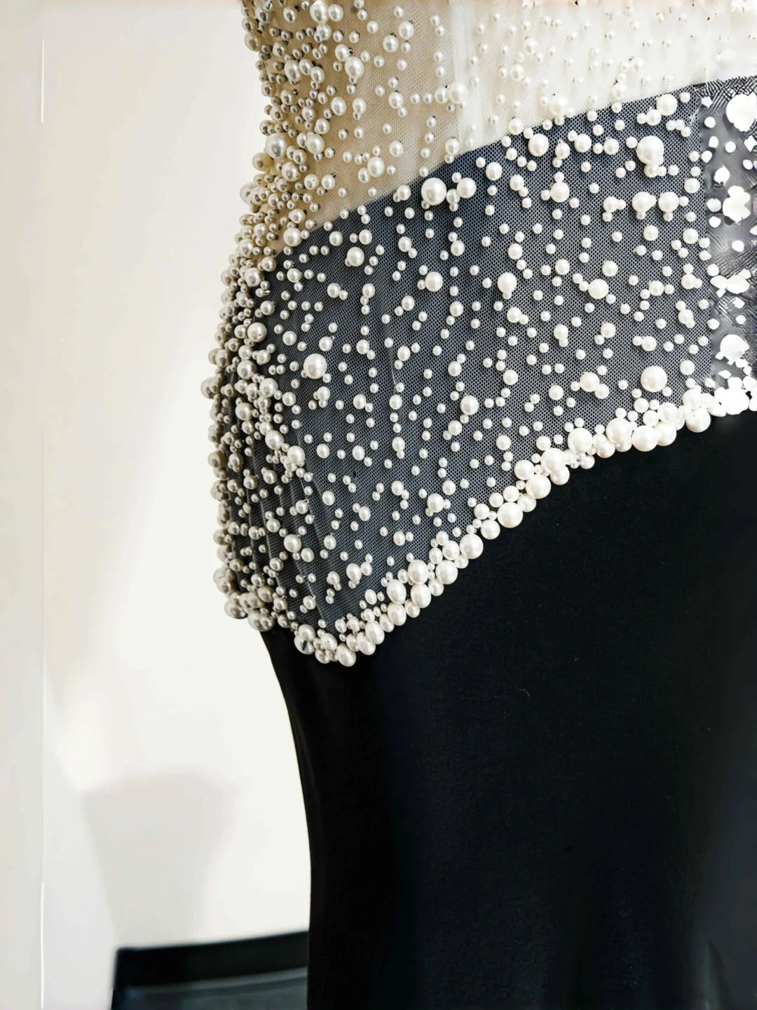 Elegant Black Satin Mermaid Beaded Long Prom Dresses Formal Evening Dresses RF0507