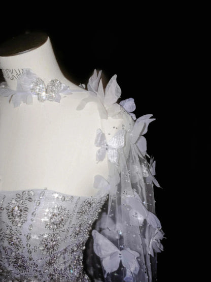 Sweet Light Purple Tulle A-Line Sequin Applique Wedding Dress Formal Evening Dress RF0509
