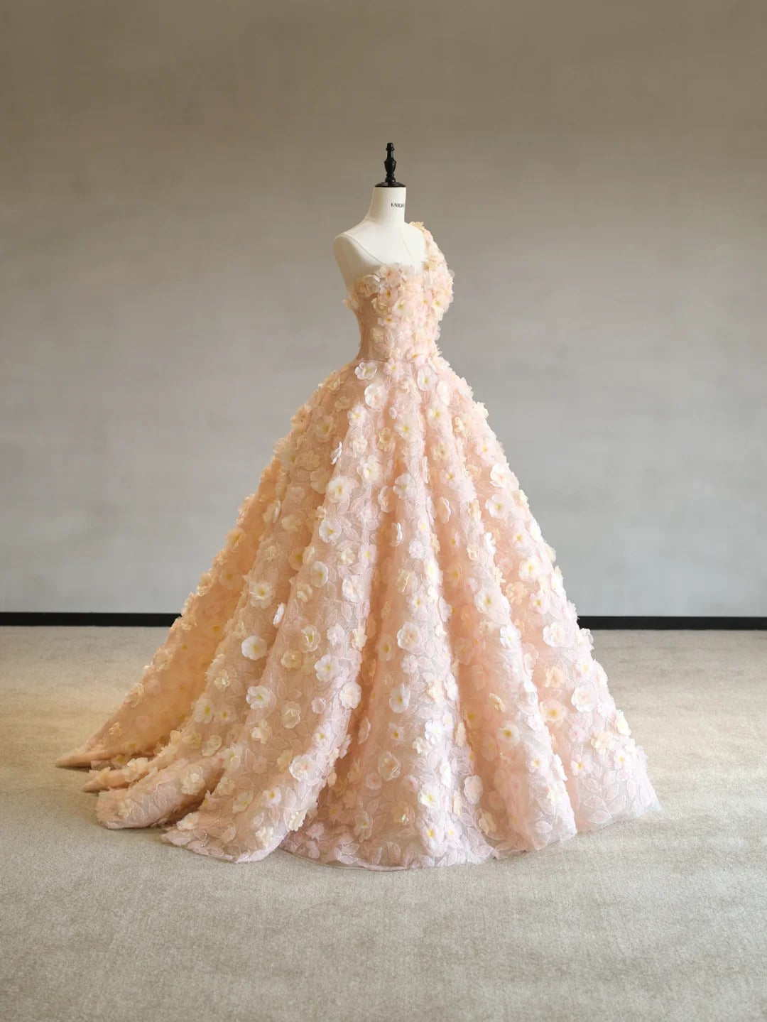 Fairytale Orange One Shoulder A-Line Tulle Three-Dimensional Applique Prom Dresses Formal Evening Dress RF0588