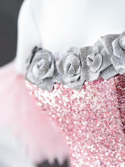 Gorgeous Pink Strapless Mermaid Sequin Long Prom Dresses Formal Evening Gowns RF0659